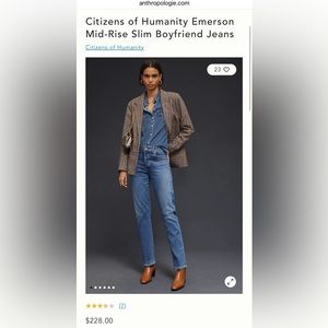 Citizens of Humanity Emerson Slim Boyfriend Size 27